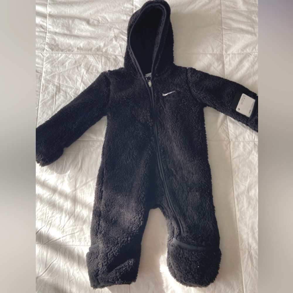 Nike Black Footies One Piece with Hood and Zipper